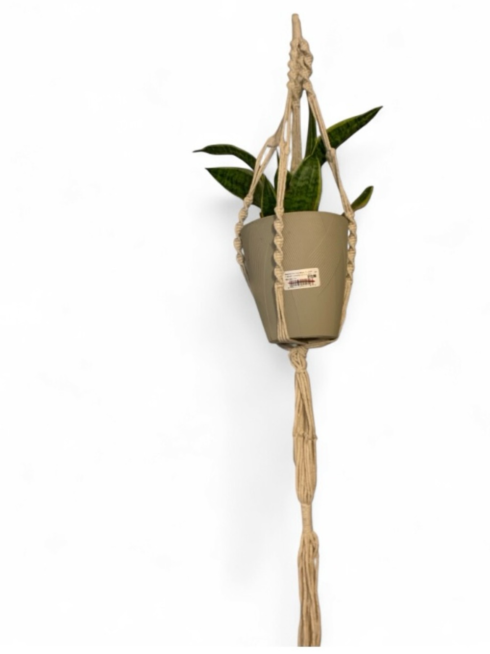Tan Hanging Macrame Plant Holder for medium plant- Home Accents